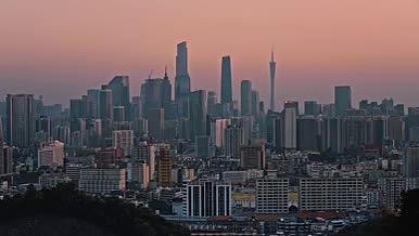 4k实拍远眺傍晚广州城区密集建筑城市建设视频的预览图